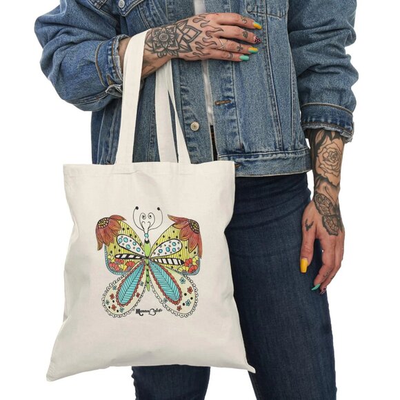 Butterfly Small Tote Bag by Momma Balisti - Reusable Canvas Bag @MommaBalisti - Picture 3 of 5